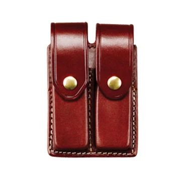 Braunes Leder Doppelmagazine Holder