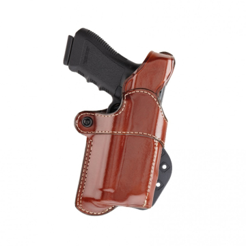 Nightguard Paddle-Holster aus braunem Leder für Waffen mit Lampe