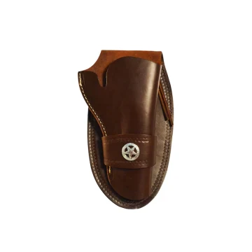 Braunes Western-OWB-Lederholster mit einer Schlaufe und Antikoptik