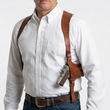 Vertikales Doppel-Schulterholster aus Leder für den Dienstgebrauch