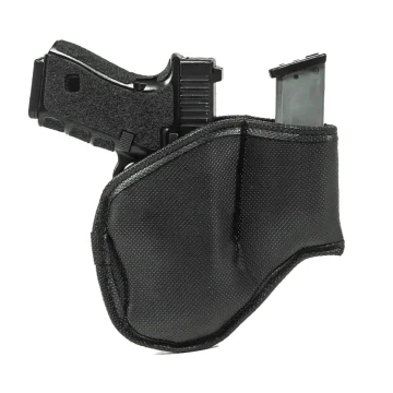 Schwarzes Gecko Grip IWB-Holster mit Magazintasche