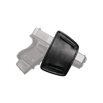 Beidhändiges IWB-Holster aus schwarzem Leder mit Gürtel Slots
