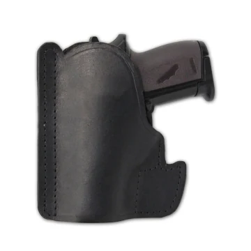Beidhändiges Taschenholster aus schwarzem Leder