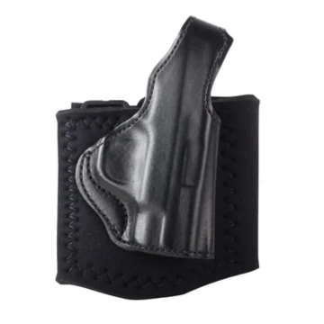 Knöchelholster aus schwarzem Leder mit Thumb-Break-Sicherung