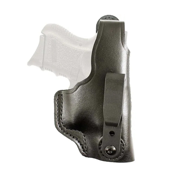 Schwarzes IWB/OWB-Lederholster für zwei Trageweisen mit Daumensicherung