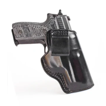Front Tragen IWB-Holster aus schwarzem Leder