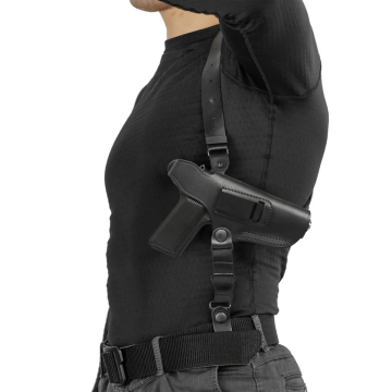 Schulterholster aus schwarzem Leder für TT Tokarev M57
