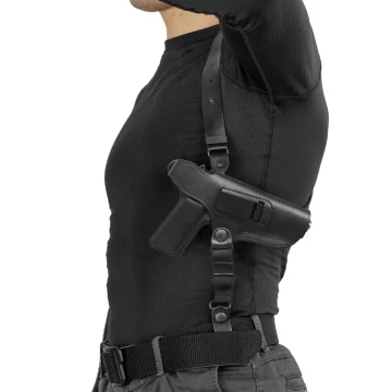 Schulterholster aus schwarzem Leder für TT Tokarev M57