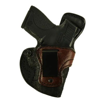 Schwarzes IWB-Lederholster mit Bison Trim
