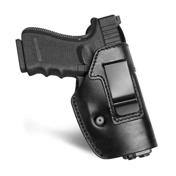 Schwarzes IWB-Lederholster für verdecktes Tragen