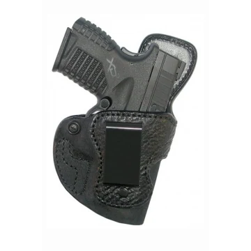Schwarzes IWB-Lederholster mit Shark Trim
