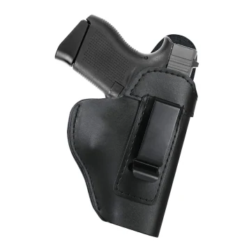 Schwarzes IWB-Lederholster mit Stahlclip