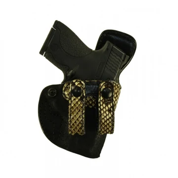 Schwarzes IWB-Lederholster mit zwei Python-Riemen