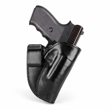 Schwarzes IWB-Lederholster mit Extended Rear Guard