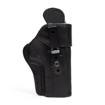 Schwarzes IWB-Lederholster mit Metal Clip