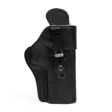 Schwarzes IWB-Lederholster mit Metal Clip