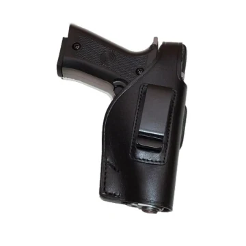 IWB OWB Thumb-Break-Sicherung Gürtelholster aus schwarzem Leder