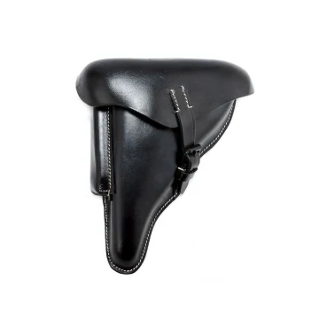 Militär Klappenholster aus schwarzem Leder