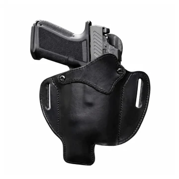 Schwarzes OWB-Lederholster für Waffen mit Lampe