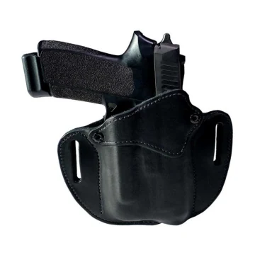 Schwarzes OWB-Lederholster für Waffen mit Lampe