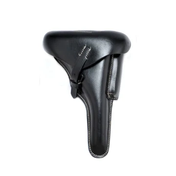 Schwarzes Leder-Klappenholster im Marinestil