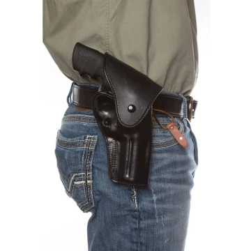 OWB Hip Holster aus schwarzem Leder