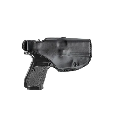 OWB Revolverholster aus schwarzem Leder
