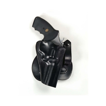 Verstärktes Paddle-Holster aus schwarzem Leder