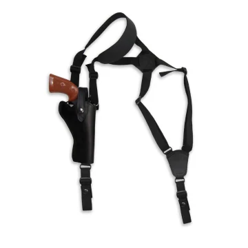 Revolver Schulterholster aus schwarzem Leder