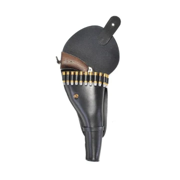 Ropes Holster aus schwarzem Leder mit Patronenschlaufen