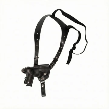 Einzelschulter Holster aus schwarzem Leder für ganztägiges Tragen