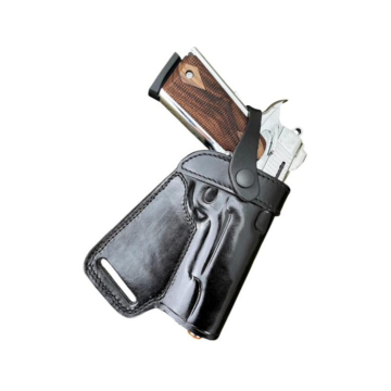 Small of Back Holster aus schwarzem Leder mit Haltesicherung