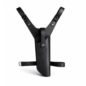 Yoke Beinholster aus schwarzem Leder