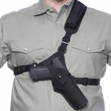 Outdoor-Brusttrageholster aus schwarzem Nylon