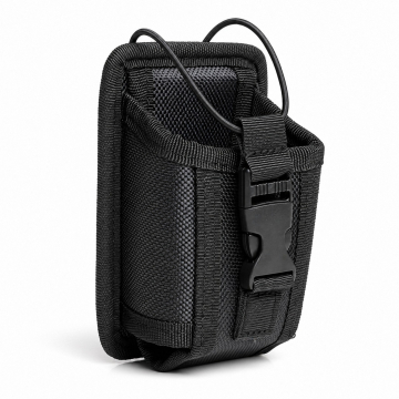 Black Nylon Radio Belt Pouch with Quick-Release Buckle - front product view