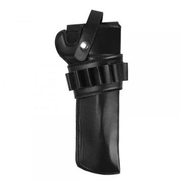 Schwarzes Revolverholster mit Patronenschlaufen