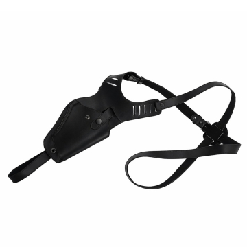 Vertikales Schulterholster aus schwarzem Leder