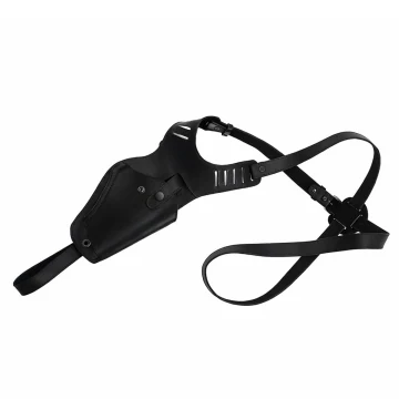 Vertikales Schulterholster aus schwarzem Leder