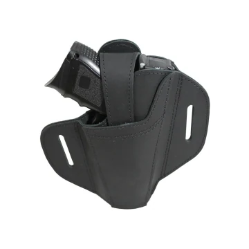 Beidhändiges Pancake-Holster aus schwarzem Leder