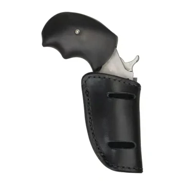 Schwarzes Lederholster für Stiefel und Gürtelschlaufen