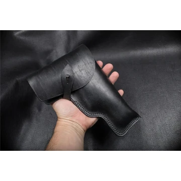 Schwarzes OWB-Leder-Holsters Schweiz mit Klappe
