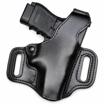 High Ride Holster aus schwarzem Leder mit Thumb-Break-Sicherung