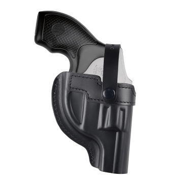 OWB Holsters Schweiz aus schwarzem Leder mit Thumb-Break-Sicherung