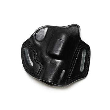 Pancake OWB Revolverholster aus schwarzem Leder