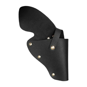 Revolver Holsters Schweiz aus schwarzem Leder mit Riemen