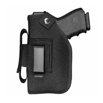 Beidhändiges Holster aus schwarzem Nylon mit Magazintasche