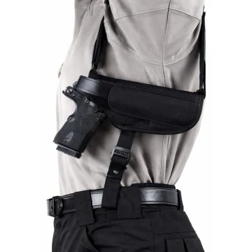 Horizontales Schulterholster aus schwarzem Nylon