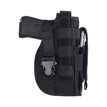 MOLLE Holsters Schweiz aus schwarzem Nylon mit Magazintasche