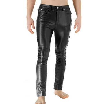 Bockle enge Stretch-Kunstlederhose für Herren