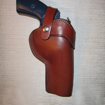 Braunes OWB-Leder Revolverholster mit Haltesicherung